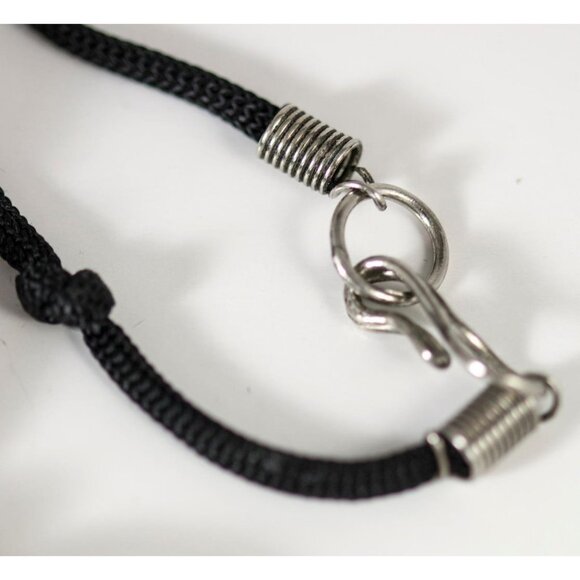 Heart Shaped Stone Pendant w/MOP & Shell Inlays on 32" Knotted Nylon Cord - Picture 5 of 5